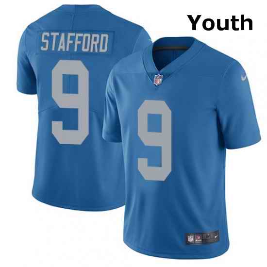 Youth Nike Detroit Lions 9 Matthew Stafford Limited Blue Alternate Vapor Untouchable NFL Jersey